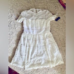 White Lace Donna Morgan Dress